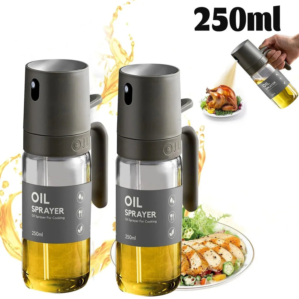 250 ml Ölsprüher, BPA-frei für Speiseöl aus Borosilikatglas mit hohem Borosilikatgehalt, Olivenölsprüher für Luftfritteuse / Küchenhelfer
